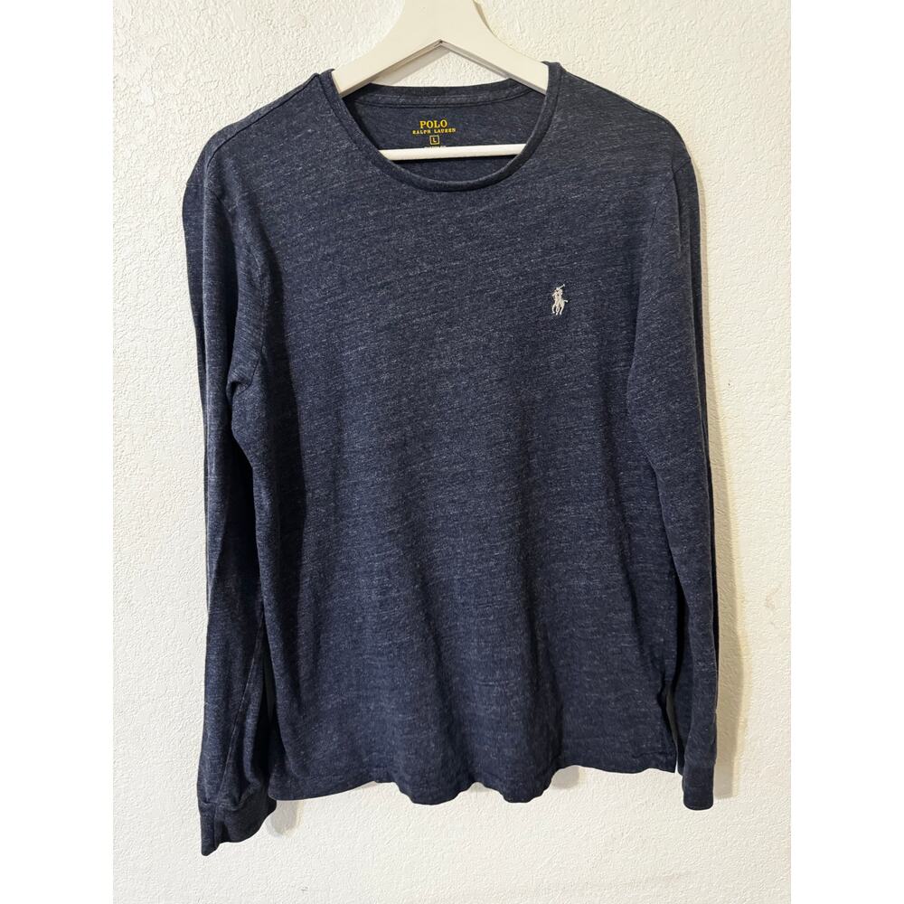Polo Ralph Lauren Men's Shirt Long Sleeve T-shirt Heather Blue Size‎ Large